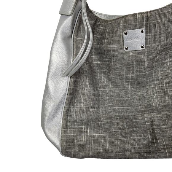 Calvin Klein Silver / Grey Shoulder Tote Bag - Picture 5 of 8